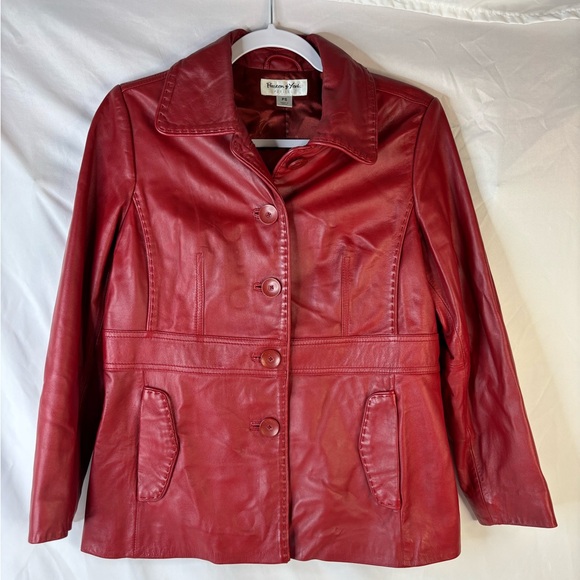 Preston & York Jackets & Blazers - Preston & York Vintage Red Lambskin Button Jacket